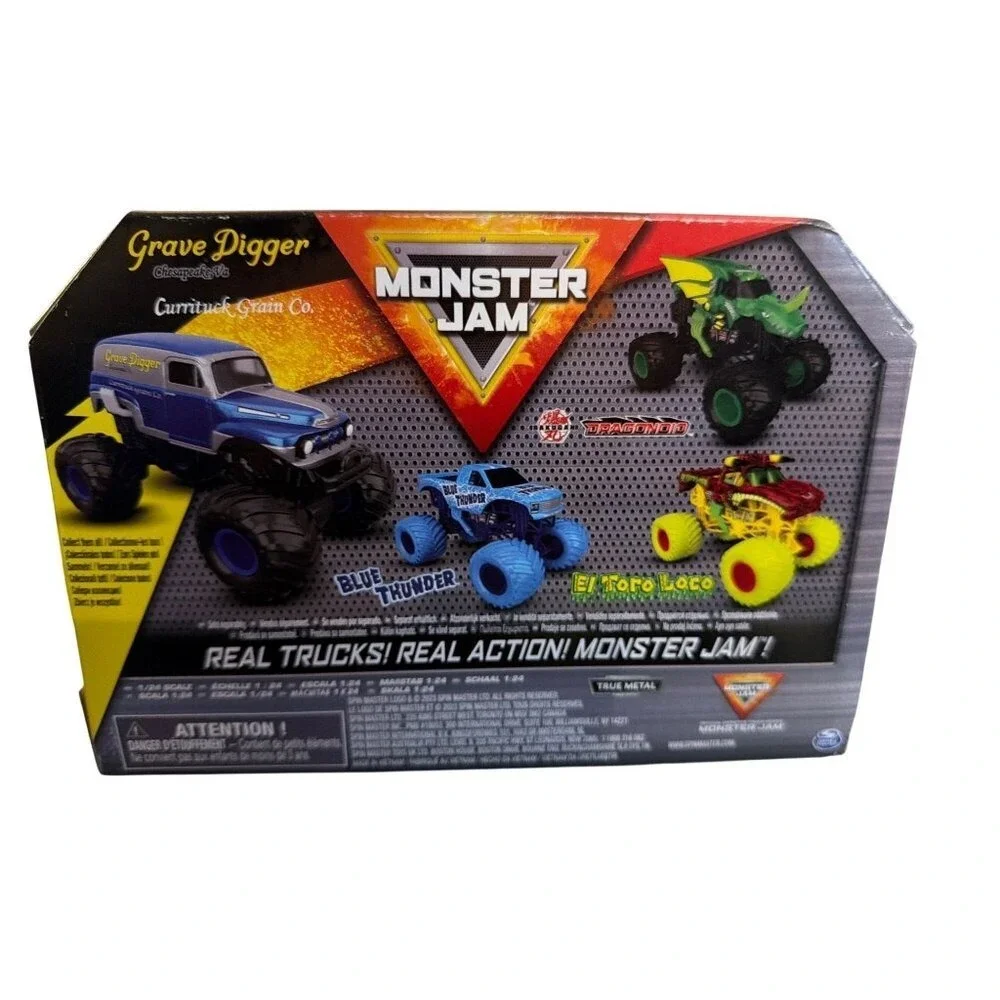 Monster Jam Grave Digger Currituck Grain Co Blue Silver 1:24 Scale Series 22